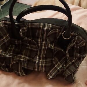 Plaid Ruffle Handbag